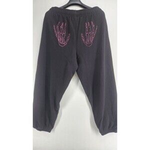 Victoria's Secret Women's Large Black Skeleton Ivy Fleece Campus Sweatpants NWT